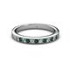 2 - Janice 2.00 mm Round Emerald and Diamond 13 Stone Wedding Band 