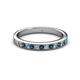 2 - Janice 2.00 mm Round Blue and White Diamond 13 Stone Wedding Band 