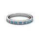 2 - Janice 2.00 mm Round London Blue Topaz and Diamond 13 Stone Wedding Band 