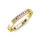 3 - Kathiryn 2.00 mm Pink Sapphire and Diamond 7 Stone Wedding Band 