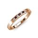 3 - Kathiryn 2.00 mm Red Garnet and Diamond 7 Stone Wedding Band 