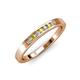 3 - Kathiryn 2.00 mm Yellow and White Diamond 7 Stone Wedding Band 