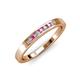 3 - Kathiryn 2.00 mm Pink Sapphire and Diamond 7 Stone Wedding Band 