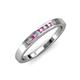 3 - Kathiryn 2.00 mm Pink Sapphire and Diamond 7 Stone Wedding Band 