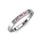 3 - Kathiryn 2.00 mm Rhodolite Garnet and Diamond 7 Stone Wedding Band 