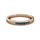 3 - Kathiryn 2.00 mm Blue Diamond 7 Stone Wedding Band 