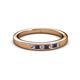 2 - Kathiryn 2.00 mm Blue Sapphire and Diamond 7 Stone Wedding Band 