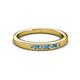 2 - Kathiryn 2.00 mm Blue Topaz and Diamond 7 Stone Wedding Band 