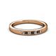 2 - Kathiryn 2.00 mm Smoky Quartz and Diamond 7 Stone Wedding Band 