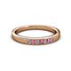 2 - Kathiryn 2.00 mm Pink Sapphire and Diamond 7 Stone Wedding Band 