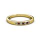 2 - Kathiryn 2.00 mm Red Garnet and Diamond 7 Stone Wedding Band 