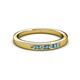 2 - Kathiryn 2.00 mm London Blue Topaz and Diamond 7 Stone Wedding Band 