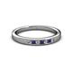 2 - Kathiryn 2.00 mm Blue Sapphire and Diamond 7 Stone Wedding Band 