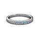 2 - Kathiryn 2.00 mm Aquamarine and Diamond 7 Stone Wedding Band 