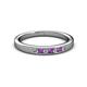 2 - Kathiryn 2.00 mm Amethyst and Diamond 7 Stone Wedding Band 