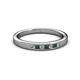 2 - Kathiryn 2.00 mm Emerald and Diamond 7 Stone Wedding Band 