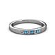 2 - Kathiryn 2.00 mm London Blue Topaz and Diamond 7 Stone Wedding Band 