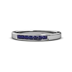 Kathiryn Blue Sapphire Stone Wedding Band Blue Sapphire Stone Channel Set Womens Wedding Band Stackable ctw Platinum