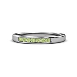 Kathiryn Peridot Stone Wedding Band Peridot Stone Channel Set Womens Wedding Band Stackable ctw Platinum