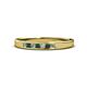 1 - Kathiryn 2.00 mm Emerald and Diamond 7 Stone Wedding Band 