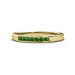 Kathiryn Green Garnet Stone Wedding Band Green Garnet Stone Channel Set Womens Wedding Band Stackable ctw K Yellow Gold