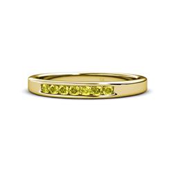 Kathiryn Yellow Diamond Stone Wedding Band Yellow Diamond Stone Channel Set Womens Wedding Band Stackable ctw K Yellow Gold