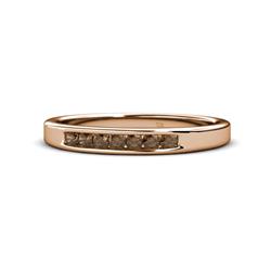 Kathiryn Smoky Quartz Stone Wedding Band Smoky Quartz Stone Channel Set Womens Wedding Band Stackable ctw K Rose Gold
