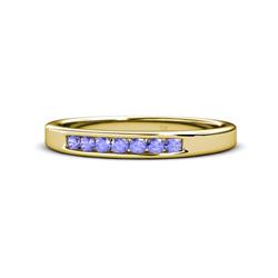 Kathiryn Tanzanite Stone Wedding Band Tanzanite Stone Channel Set Womens Wedding Band Stackable ctw K Yellow Gold