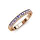 3 - Janice 2.00 mm Round Tanzanite and Diamond 13 Stone Wedding Band 