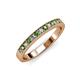 3 - Janice 2.00 mm Round Green Garnet and Diamond 13 Stone Wedding Band 