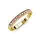 3 - Janice 2.00 mm Round Pink Tourmaline and Diamond 13 Stone Wedding Band 