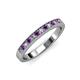 3 - Janice 2.00 mm Round Amethyst and Diamond 13 Stone Wedding Band 