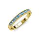 3 - Janice 2.00 mm Round Blue Topaz and Diamond 13 Stone Wedding Band 