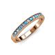 3 - Janice 2.00 mm Round Blue Topaz and Diamond 13 Stone Wedding Band 