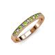 3 - Janice 2.00 mm Round Peridot and Diamond 13 Stone Wedding Band 