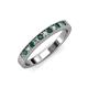 3 - Janice 2.00 mm Round Emerald and Diamond 13 Stone Wedding Band 