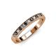 3 - Janice 2.00 mm Round Black and White Diamond 13 Stone Wedding Band 