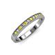 3 - Janice 2.00 mm Round Yellow Sapphire and Diamond 13 Stone Wedding Band 