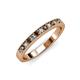 3 - Janice 2.00 mm Round Smoky Quartz and Diamond 13 Stone Wedding Band 