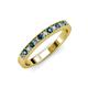 3 - Janice 2.00 mm Round Blue and White Diamond 13 Stone Wedding Band 