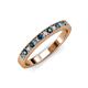 3 - Janice 2.00 mm Round Blue and White Diamond 13 Stone Wedding Band 