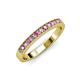 3 - Janice 2.00 mm Round Pink Sapphire and Diamond 13 Stone Wedding Band 