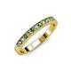 3 - Janice 2.00 mm Round Green Garnet and Diamond 13 Stone Wedding Band 