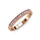 3 - Janice 2.00 mm Round Pink Tourmaline and Diamond 13 Stone Wedding Band 