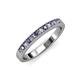 3 - Janice 2.00 mm Round Iolite and Diamond 13 Stone Wedding Band 