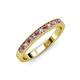 3 - Janice 2.00 mm Round Rhodolite Garnet and Diamond 13 Stone Wedding Band 