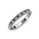 3 - Janice 2.00 mm Round Black and White Diamond 13 Stone Wedding Band 