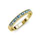 3 - Janice 2.00 mm Round London Blue Topaz and Diamond 13 Stone Wedding Band 