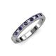 3 - Janice 2.00 mm Round Blue Sapphire and Diamond 13 Stone Wedding Band 