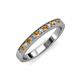 3 - Janice 2.00 mm Round Citrine and Diamond 13 Stone Wedding Band 